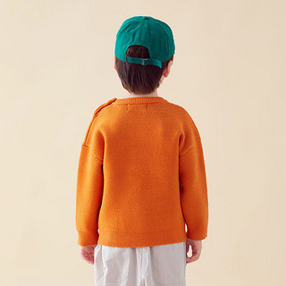 小猪班纳童装装儿童毛衣小童男童毛衫宝宝上衣幼童休闲 粉橙 130cm