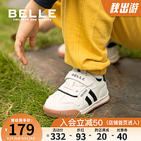 百丽童鞋女童休闲鞋秋季幼童宝宝鞋男童时尚板鞋儿童运动鞋 石墨绿 28 适合脚长约17-17.6cm