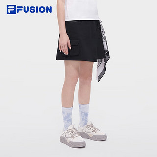 斐乐（FILA） FUSION潮牌女子梭织裙基础时尚休闲半身裙 正黑色-BK 160/62A/S