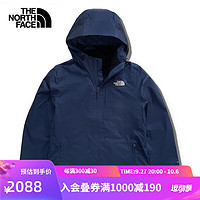 北面（The North Face）三合一冲锋衣男防水防风户外保暖外套软壳内胆88RN 92A/蓝色 S/165