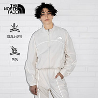 北面（The North Face）UE女防泼水防风宽松拉链外套户外休闲夹克反光832P N3N/白色 XS/155/80A