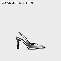 CHARLES&KEITH时尚尖头细高跟凉鞋女CK1-60280405 Silver银色 39