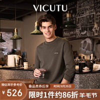 威可多（VICUTU）长袖毛衣男2023舒适保暖圆领百搭商务休闲VEW23381216 木棕咖色 170/88A