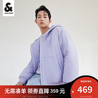 杰克·琼斯（JACK&JONES）秋冬男士棉衣时尚潮流字母印花连帽棉服外套同款223409008 薰衣草紫-C39  170/92A/S