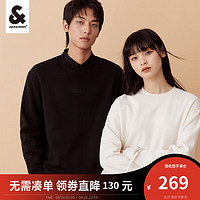 杰克·琼斯(JACK&JONES)秋季男装潮流宽松加绒字母刺绣植绒上衣运动卫衣长袖打底男士 黑色-E40 180/100A/L