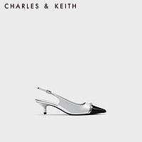 CHARLES&KEITH时尚链条饰漆皮尖头穆勒鞋高跟鞋凉鞋女CK1-61720161