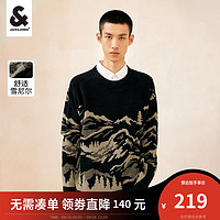 杰克·琼斯（JACK&JONES）男士字母潮流百搭上衣雪尼尔亲肤宽松舒适针织衫毛衣 黑色-E40 165/88A/XS