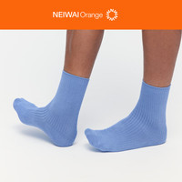 NEIWAI Orange内外橙线|男士袜子4双装中短筒袜抑菌纯色透气百搭消臭 中筒袜昼蓝/深灰/藏青/黑色 F