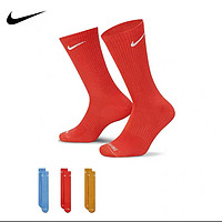 NIKE 耐克 logo毛巾底中筒长筒训练休闲舒适性价比运动袜 三双装