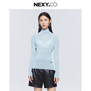 NEXY.CO 奈蔻 2023秋季新款绵羊毛针织衫女气质高领上衣百搭简约