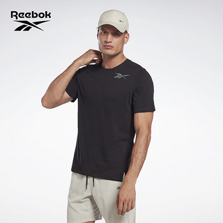 Reebok 锐步 官方男子TEE经典百搭简约修身室内健身训练黑色短袖T恤 H46603 S