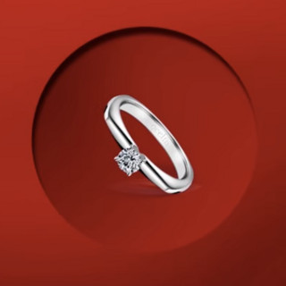 Qeelin Tien Di系列 TDS03APPTDI 女士几何950铂金钻石戒指 0.3克拉 F-G VS 49号