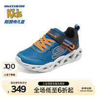 Skechers斯凯奇男童闪灯鞋儿童发光鞋舒适潮款运动鞋302339L 蓝色/黑色/BLBK 32码