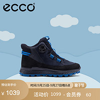 爱步（ECCO）儿童靴子 冬季防滑高帮女童皮鞋 突破761992 黑色/午夜蓝76199260159 34码