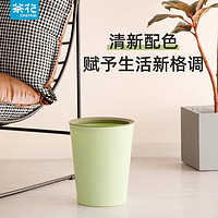 CHAHUA 茶花 垃圾桶大容量厕所卫生间家用厨房卧室压圈垃圾桶商用办公室纸篓 橄榄绿 1个装