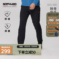 诺诗兰男士风雪长裤户外运动徒步防风保暖软壳裤NXPDH5513E 纯黑色 190/XXXL