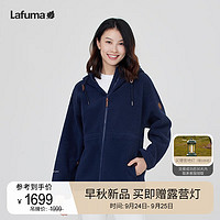 LAFUMA乐飞叶抓绒衣女 户外廓形宽松Polartec加厚摇粒绒外套 LFJA3CRX6 藏青色NV 165/84A（38）