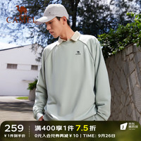 骆驼（CAMEL）圆领套头卫衣冬长袖t恤宽松版型运动时尚男女同款 水灰绿，男女同款 S