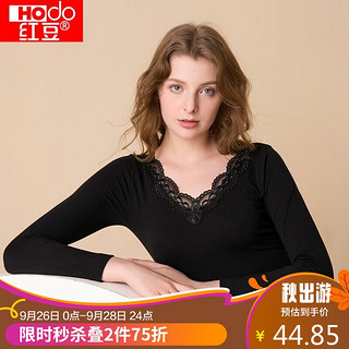 红豆男装 Hodo 红豆 女士秋衣秋裤套装 魅惑黑