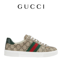                                                                                 GUCCI古驰Gucci Ace系列饰织带女士运动鞋 棕色 34.5IT