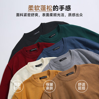 JEANSWEST 真维斯 针织衫男装圆领纯色打底衫宽松套头毛线衫上衣KC 浅花灰2080 175/96A/M