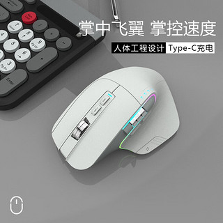 赛技 TM015 2.4G蓝牙 多模无线鼠标 2400DPI 浅灰色 RGB