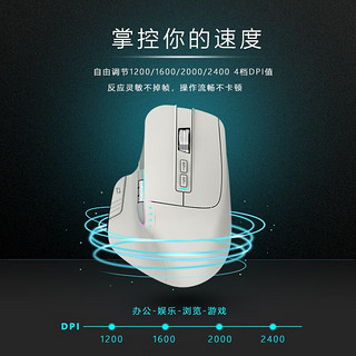 赛技 TM015 2.4G蓝牙 多模无线鼠标 2400DPI 浅灰色 RGB