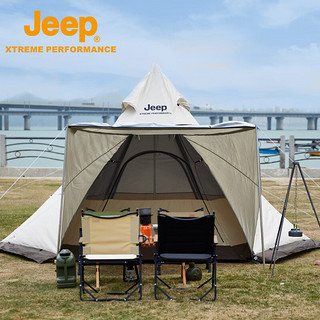 Jeep户外帐篷露营印第安帐篷便携式折叠金字塔遮雨水防晒野营装备 常规 1