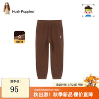 暇步士 童装儿童冬装裤子男女童冬季男女大童简约时尚加绒长裤 棕色(男童B) 120cm