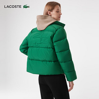 LACOSTE法国鳄鱼女装时尚纯色羽绒外套BF5830 CNQ/深绿色 42/XL/175