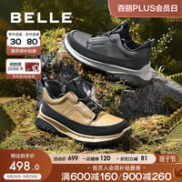 BeLLE 百丽 厚底增高休闲靴男新户外徒步高帮运动风短靴A1260DD3 黑色 38