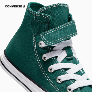 匡威（Converse）儿童鞋小童男女童魔术贴高帮帆布鞋 绿色 32