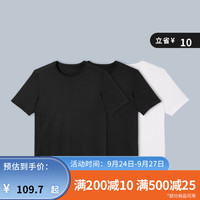 迪卡侬速干t恤男夏季半袖宽松透气跑步速干衣运动短袖MSJT 2黑1白三件套 XL (欧码偏大,请参考尺码表选