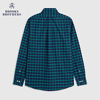 布克兄弟（BrooksBrothers） 男士新扣结领格纹修身免烫休闲衬衫 3003-蓝绿格纹 XS