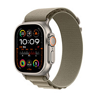 Apple Watch Ultra2 智能手表蜂窝款49毫米钛金属表壳橄榄色高山回环式表带小号eSIMMRFH3CH/A