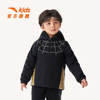 ANTA 安踏 儿童羽绒服男小童装2023冬保暖加厚眼镜款 梦幻黑-1 110cm