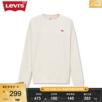 Levi's李维斯女士加绒卫衣圆领保暖简约休闲时尚百搭 米白色 24688-0091 L