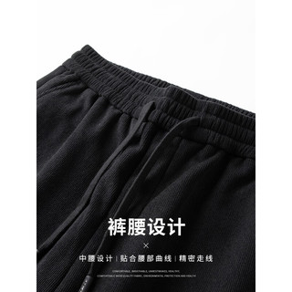 FIRS 杉杉 SHANSHAN）休闲裤男秋冬灯芯绒加厚保暖男士裤子抽绳商务休闲长裤男 卡其色 180