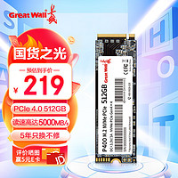 Great Wall 长城 512GB SSD固态硬盘 M.2接口(NVMe协议 PCle 4.0) P400系列 最高可达5000MB/s