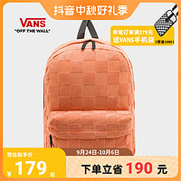 VANS 范斯 官方 亲子双肩包背包清新胡萝卜橙暗纹棋盘格