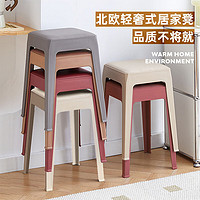 禧天龙（Citylong）塑料凳子家用板凳加厚皮革方凳高凳大号凳子单只装焦糖色D-9519