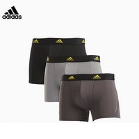 PLUS会员：adidas 阿迪达斯 男士透气平角内裤 黑色+浅灰+咖 XL