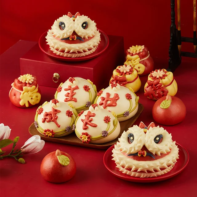 JINCHANGLIN 金長林 醒狮虎*2+"茁壮成长"石榴*4+红福袋*2