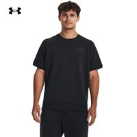 安德玛 UNDERARMOUR)秋冬男子棉织圆领训练运动短袖T恤1379687 黑色001 L