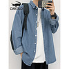 卡帝乐鳄鱼（CARTELO）衬衫男长袖纯棉牛仔外套宽松帅气衬衣秋装 深蓝色 XL
