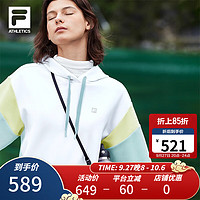 斐乐（FILA） 女子针织连帽卫衣莫代尔拼接上衣女装 玉石白-WT 160/80A/S