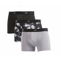 PLUS会员：adidas 阿迪达斯 男士透气凉感秋运动平角内裤【吸湿排汗3条装】黑色+迷彩+银 XL