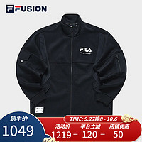 FILA 斐乐 潮牌男子外套季时尚宽松立领长袖上衣 深黑-BK 170/92A/M