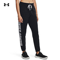 安德玛 UNDERARMOUR）秋冬Rival女子棉织束脚训练运动长裤1379437 黑色001 L