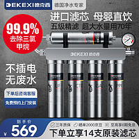 DEKEXI 德克西 净水器家用直饮厨下式自来水不锈钢过滤器前置净水机超滤饮水机